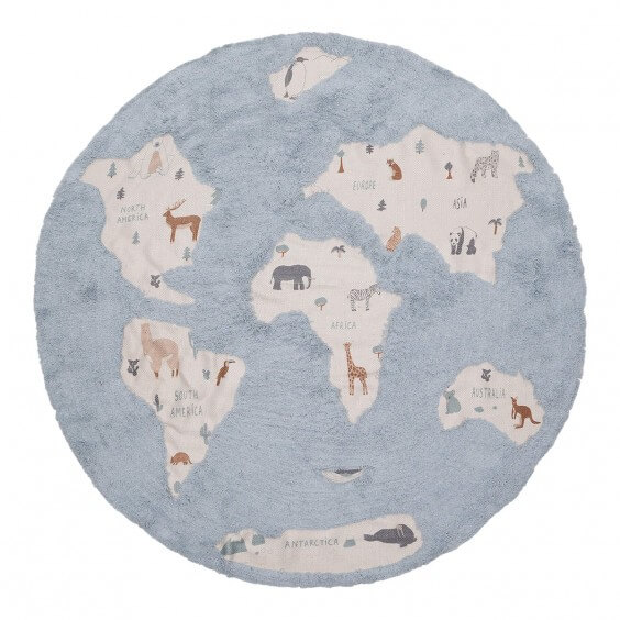 AFK Living World Map Blue children rug - Agof Store